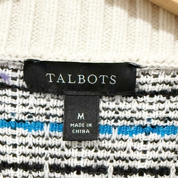 TALBOTS Mademoiselle Plaid Coatigan Sweater Tweed Pearl Buttons Size Medium - Picture 8 of 10